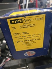 My-TE Capstan Winch-Hoist 800/1600 Model 300 AB/Foot Switch-115 AC-Single Phase