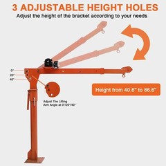 ⭐1100 lbs Pickup Truck Hoist Crane w/Electric Winch Folding Truck Mounted Crane