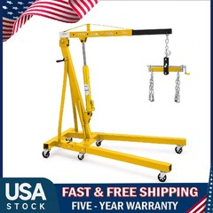 2 Ton/4400Lbs Engine Hoist w/ Lever ,Folding Cherry Picker Shop Crane Hoist Lift
