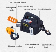 Portable Wireless Remote Control Electric Hoist 220vSuspended Crane for Home Use