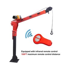 Pismire 1100lb Folding Truck-Mounted Jib Crane – 3500lb 12V Electric Winch Co…