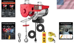 Versatile Electric Hoist 1320LBS with 14ft Wired Control for Safe Lifting Tasks