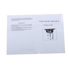 Electric Hoist 880lbs Crane Winch with Wireless Remote Control 850W 110V