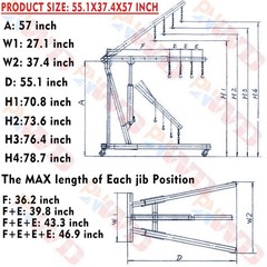 1 Ton Hydraulic Folding Engine Crane Hoist Lift Stand Lifting Garage Workshop