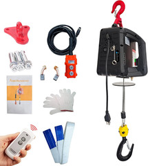 1500W 3-In-1 Electric Hoist Winch with Remote Control for Garage & Warehouse