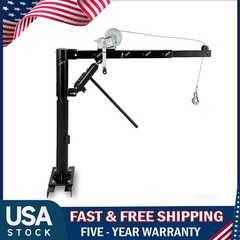 Hydraulic Pickup Truck Crane 1000lbs Manual Winch Hoist Lifting with 360° Swivel