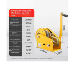 Hand Hoist Pounds Self Locking Manual Winch with Wire Rope and Hook Hand Tool