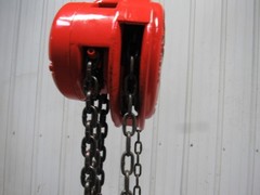 CM Cyclone Model M 1 Ton Manual Chain Fall Hoist 8′ Lift w/Load Limiter Tested