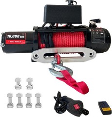 6.6HP 10000 lb Electric Winch Truck 85ft Synthetic Rope Waterproof with Remote