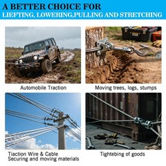 4400 lbs Come Along Winch, 12.14ft Steel Cable, 2 Hooks,Heavy Duty Power Pull…