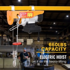 Electric Hoist 330/ 660lbs Crane Winch with Wireless Remote Control 600W 110V