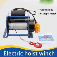 110V Electric Hoist Winch with Wired Handle Switch for Garage Warehouse Factory
