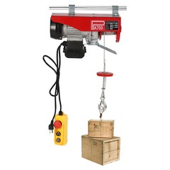 110V 1543lbs Overhead Electric Hoist Crane Lift Garage Winch With Remote Red