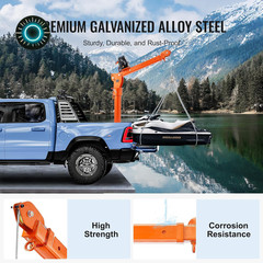 2200 Lbs Electric Pickup Truck Crane with 6000 Lbs Winch for Heavy Lifting NEW