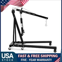 Hydraulic Engine Hoist ,2 Ton Heavy Duty Cherry Picker Shop Crane with 6 Casters
