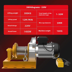 Miniature Electric Hoist 220V Household Small Crane Motorized Electric Hoist