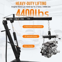 2 Ton Folding Engine Hoist Lift with Lever ,Hydraulic Cherry Picker Shop Crane