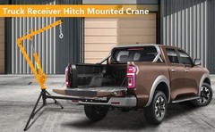 Hydraulic Truck Pickup Crane Receiver Hitch Mounted Hoist Adjustable 360° Swivel