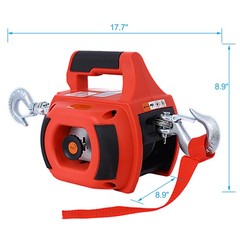 750 LBS Portable Drill Winch Hoist with 40 Feet Steel Wire for Lifting Dragging