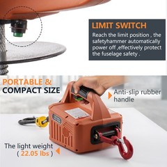 3 in 1 Portable Electric Hoist Winch Crane 1100lbs Wired/Wireless Remote Control