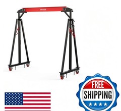 Adjustable Gantry Crane 2 Ton (4400 LBS), 12 Locking Positions (97″ to 141″) wit