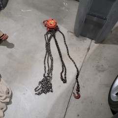 Sheldon 1/2 ton Hoist & chain 30′ Vintage Old School