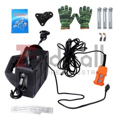 2-in-1 Portable Electric Hoist Power Winch 1100 lbs Wired Remote Control 1500W