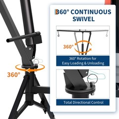 1000Lbs Hydraulic Truck Crane Hitch Mount 360° Swivel for Workshop Construction