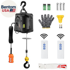 3-In-1 Electric Hoist Winch, 1100Lbs 1500W Portable Power Winch Crane, 110V/120V