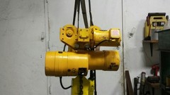 (#560) 1 Ton Budgit EC Hoist 480v-3ph-18′ lift-16fpm-lug-motorized trolley