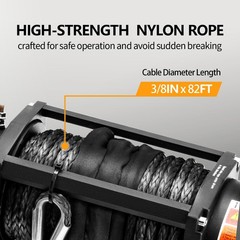 CXRCY 12V Electric Winch 13500LBS Synthetic Rope Wireless