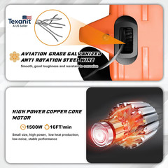 Power Electric Portable Hoist Winch 1500LBS, 3 in 1 Electric Cable Hoist 110V 25