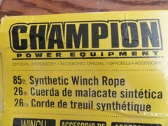 Champion Power Equipment Winch Rope Synthetic 85′ 8000 lbs. to 10000 lbs