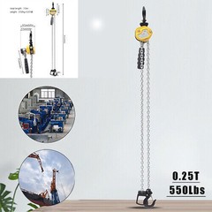 0.25T/ 550Lbs Lever Block Chain Hoist Come Along Puller Ratchet Type 5ft Lifting