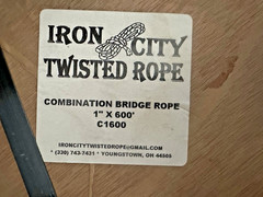 Rope 1″ x 600′ Polydac Poly Dacron Combo MTC Dock Line and Anchor Climbing Rope