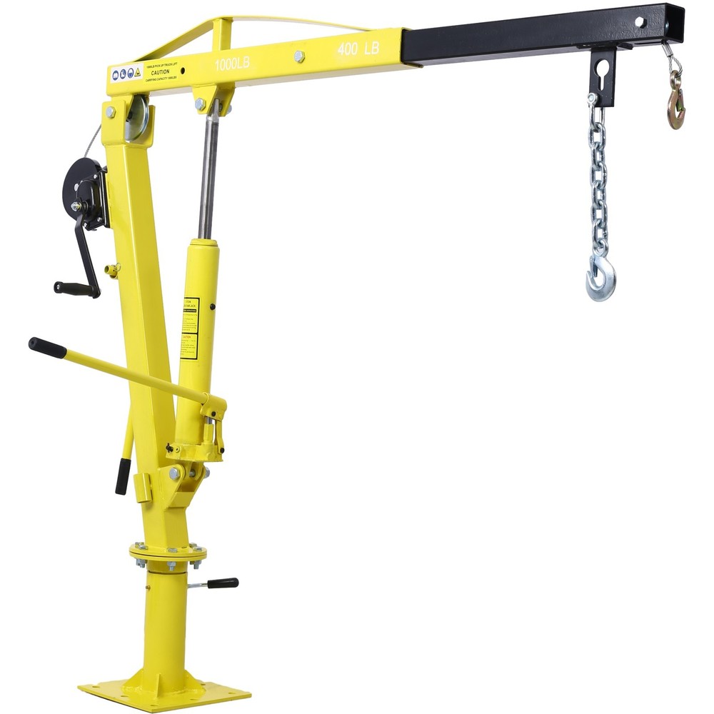 1000-Lb Hydraulic Pickup Truck Crane Jib Hoist with Hand Winch