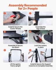 VEVOR Adjustable Gantry Crane 2200 lbs Portable Lift Hoist Frame 95.7″ to 142.9″