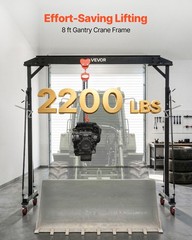 VEVOR Adjustable Gantry Crane 2200 lbs Portable Lift Hoist Frame 95.7″ to 142.9″