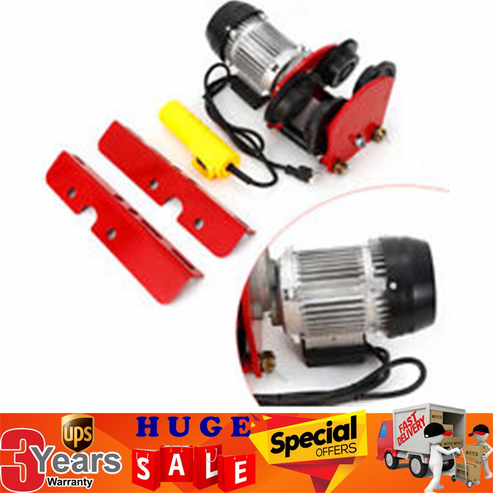 1 Ton Electric Hoist Trolley Overhead Motor Winch Hoist Lift Garage Crane