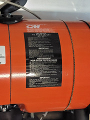 CM Model F 1/2 ton Electric Hoist, 16 fpm 4.8 mpm w/ stand