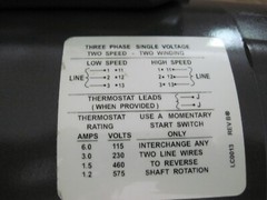Baldor Reliance 33198204 Motor 3-Phase 1/.33 HP 1725/575 RPM Weatherproof 575V