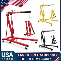 Engine Hoist ,2 Ton Folding Heavy Hydraulic Cherry Picker Shop Crane Hoist Lift