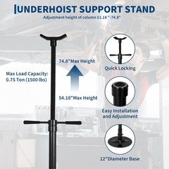 2 Ton Folding Engine Hoist Shop Crane with 3/4Ton Underhoist Support Stand Combo