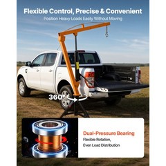 Uimoso Truck Crane 1000 lbs Manual Hydraulic Hitch-Mounted for Pickup andTrailer