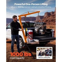 Uimoso Truck Crane 1000 lbs Manual Hydraulic Hitch-Mounted for Pickup andTrailer