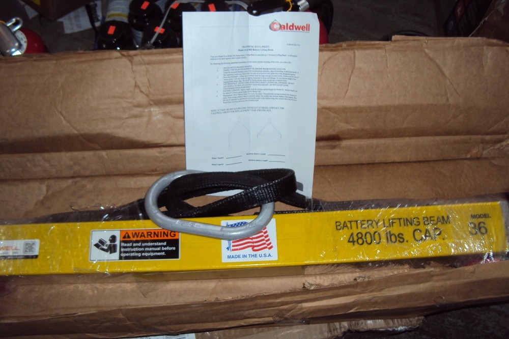 CALDWELL 36-2.4 Battery Lifting Beam: , 4,800 lb Working Load , 36 inch , Fixed