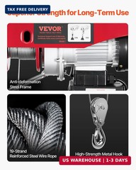 VEVOR Electric Hoist with Wireless Remote Control, 110v 440lbs Electric Hoist wi