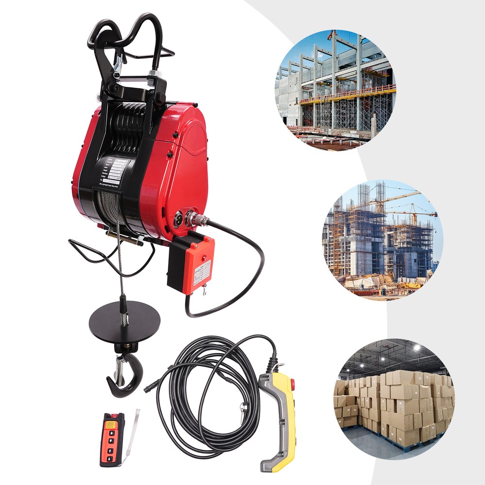 2in1 Electric Hoist Winch Portable Electric Winch Crane 770 LBS Wireless Remote