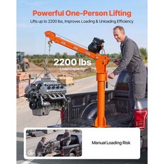 Uimoso Electric Pickup Truck Crane 2200 lbs with Foldable Steel Design and Winch