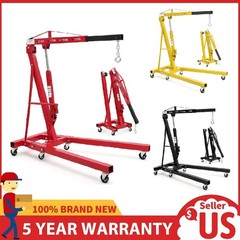 2 Ton Folding Engine Hoist Lift Hydraulic Cherry Picker Shop Crane Hoist 4400lbs